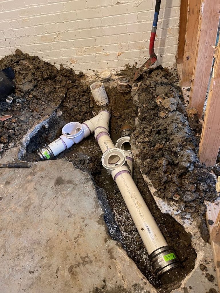 Backwater valve installed on sewer pipe